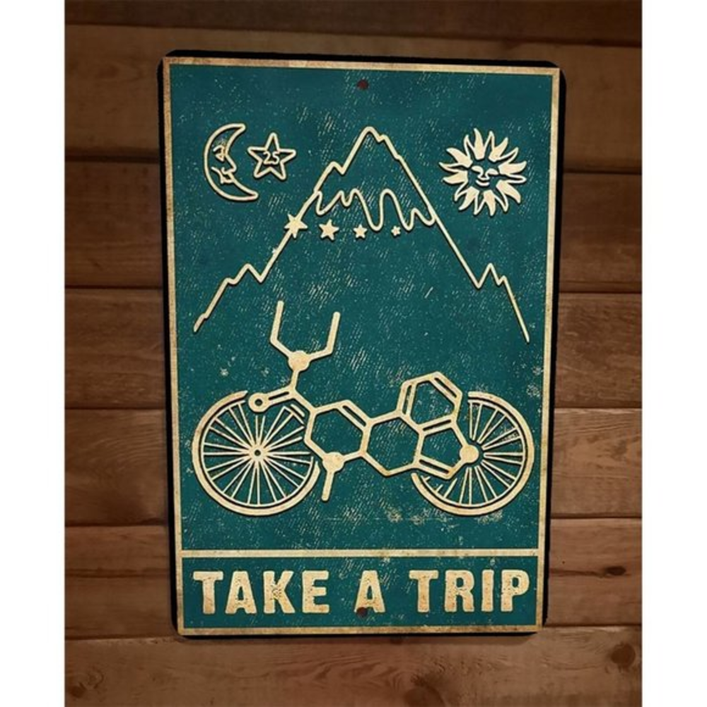 Take a Trip Bicycle Mountain Scenery 8x12 Metal Wall Sign Poster